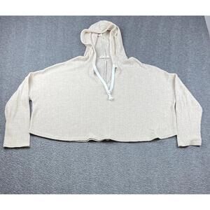 American Threads Medium/Large Women's Beige‎ Cropped Hoodie
